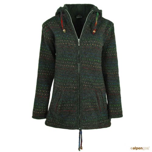 Wolljacke mit regenbogen Herzen